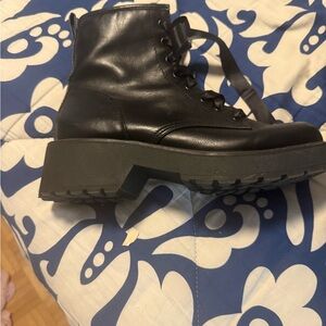 Madden Girl Black Combat Boots